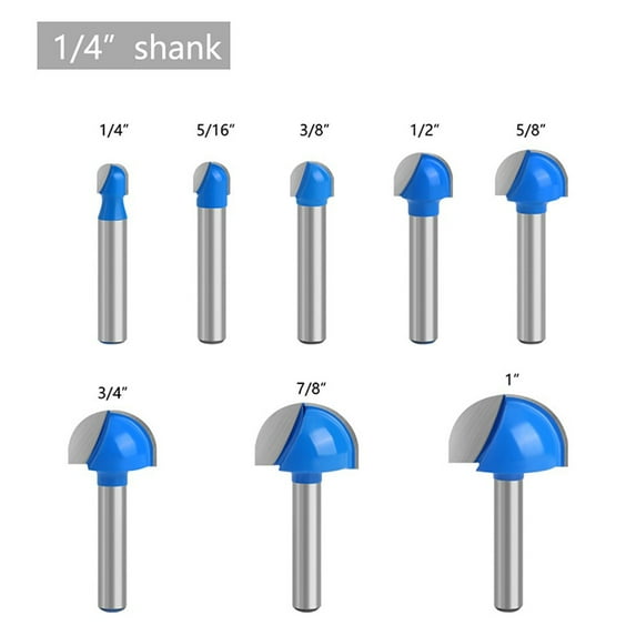 Power Tool Router Bit 1/4Inch 6.35Mm Shank Carbide Woodworking Core Box Router Bit Milling Cutter Round Bottom 7.96Mm Fangkenuo