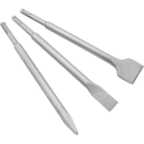 Power Tool SDS Plus Electric Hammer Chisel,Round Handle Pointed Flat Chisel Pits Slots Set Impact Drill Concrete Wall Excavation Drill Bits3pcs