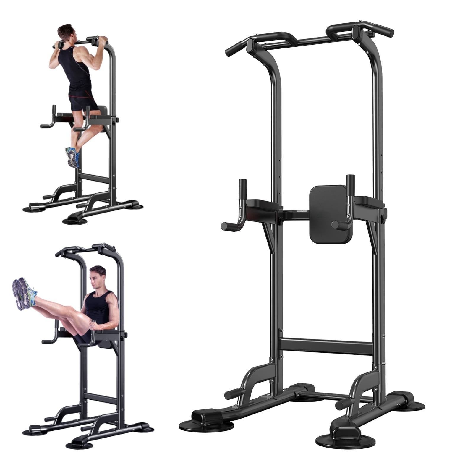 Power Tower Adjustable Height Pull Up & Dip Station Multi-Function Home Strength Training Fitness Workout Station for Ho