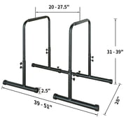Power Tower Dip Station Pull Up Bar Stand, Adjustable Height Multi-Function Fitness Training Equipment with Detachable Bench for Home Gym, Black Steel, 550 LBS Capacity