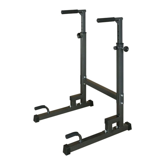 Power Tower Dip Station, Pull Up Bar Stand with Bench, Adjustable Height, Heavy Duty Fitness Equipment for Home Gym