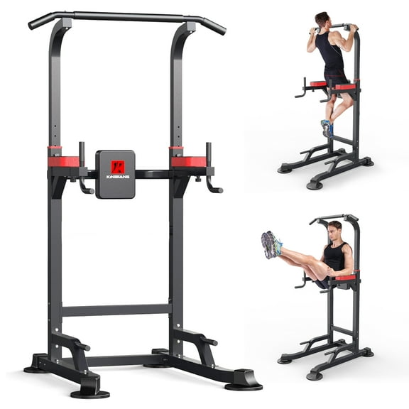 Power Tower Dip Station Workout equipment Pull up Bar for Home Gym Adjustable Height Strength Training Fitness Excercise Equipment,Load 680LBS