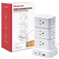 thumbnail image 1 of Honeywell Power Tower Modular Charging Station, 15 AC Outlets, 3 USB Ports (1 USB-A, 2 USB-C 20W PD), 900 Joules Surge Protector, 4ft Extension Cord, White, 1 of 9