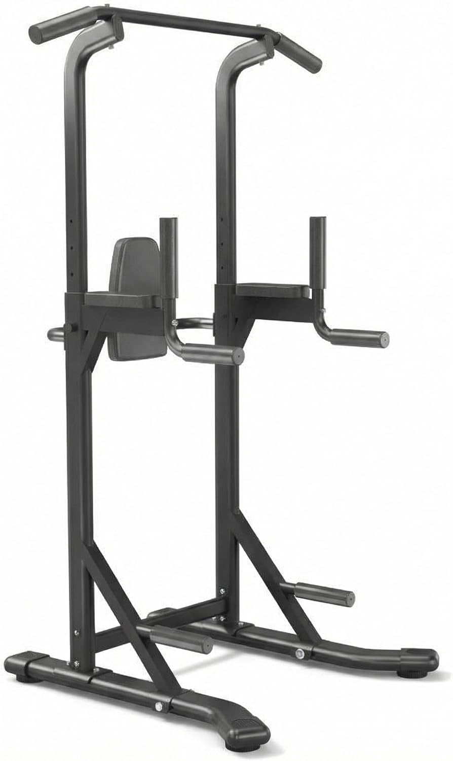 Power Tower Pull Up Bar Dip Station, 450LB Heavy Duty Carbon Steel Pullup Stand for Home Gym, Freestanding Strength Training Equipment, Bodyweight Workout Station