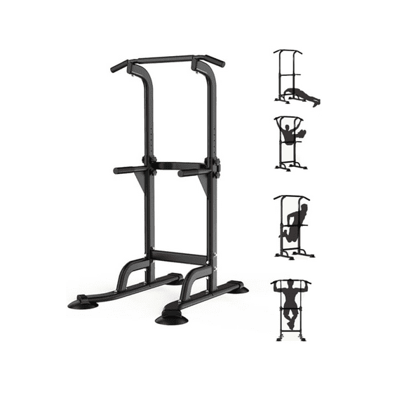 Power Tower Pull Up Bar Dip Station Adjustable Free Standing Pull Up Rack Dip Station for Home Gym Multi-Function Strength Training Fitness for Pull Up/Dip/Push Up