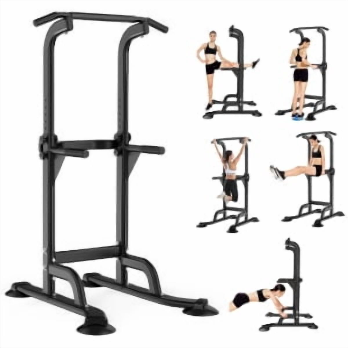 Power Tower Pull Up Bar and Dip Station Adjustable Height Dip ...