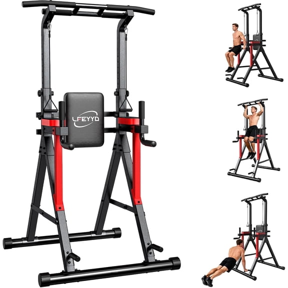 Power Tower Pull Up Bar Free Standing,Home Gym Strength Training Equipment | Dip Station,13-Height Adjustment Supports Pull Ups,knee Raises, Push Ups, Full-Body Strength Training, 450LBS Capacity