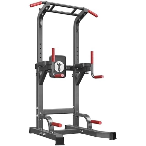 Power Tower Pull Up Bar Station Multi-Function Adjustable Height Workout Equipment Dip Station Fitness Strength Training,Chin Up Station Pull Up Dip Bar Power Tower Workout For Home Gym, Black