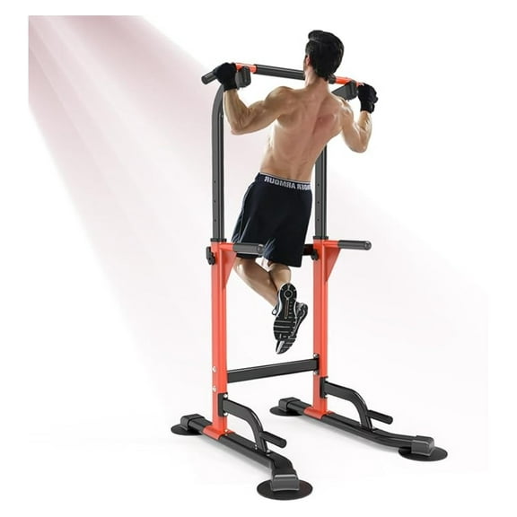 Power Tower Pull Up Dip Bar For Home Gym Multi-Functional adjustable Strength Training Fitness Workout Station Chin-Ups Push-Ups Dip-Ups 330LBS T055CDC