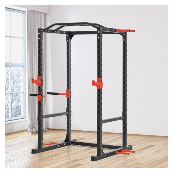Power Tower Pull Up Bar Squat Rack, Home Gym Workout Equipment for Upper Body Strength Training