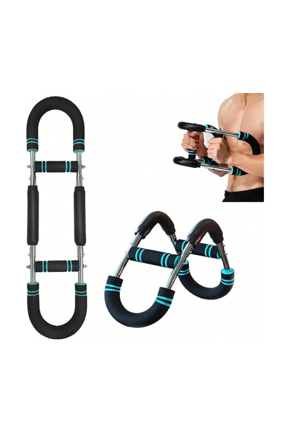 Power Twist Arm Trainer,Spring Twister Exerciser Adjustable Chest Workout Equipment,U-Shape Strengthener Detachable Muscle Training, At Home Gym For Biceps Triceps Shoulders Back