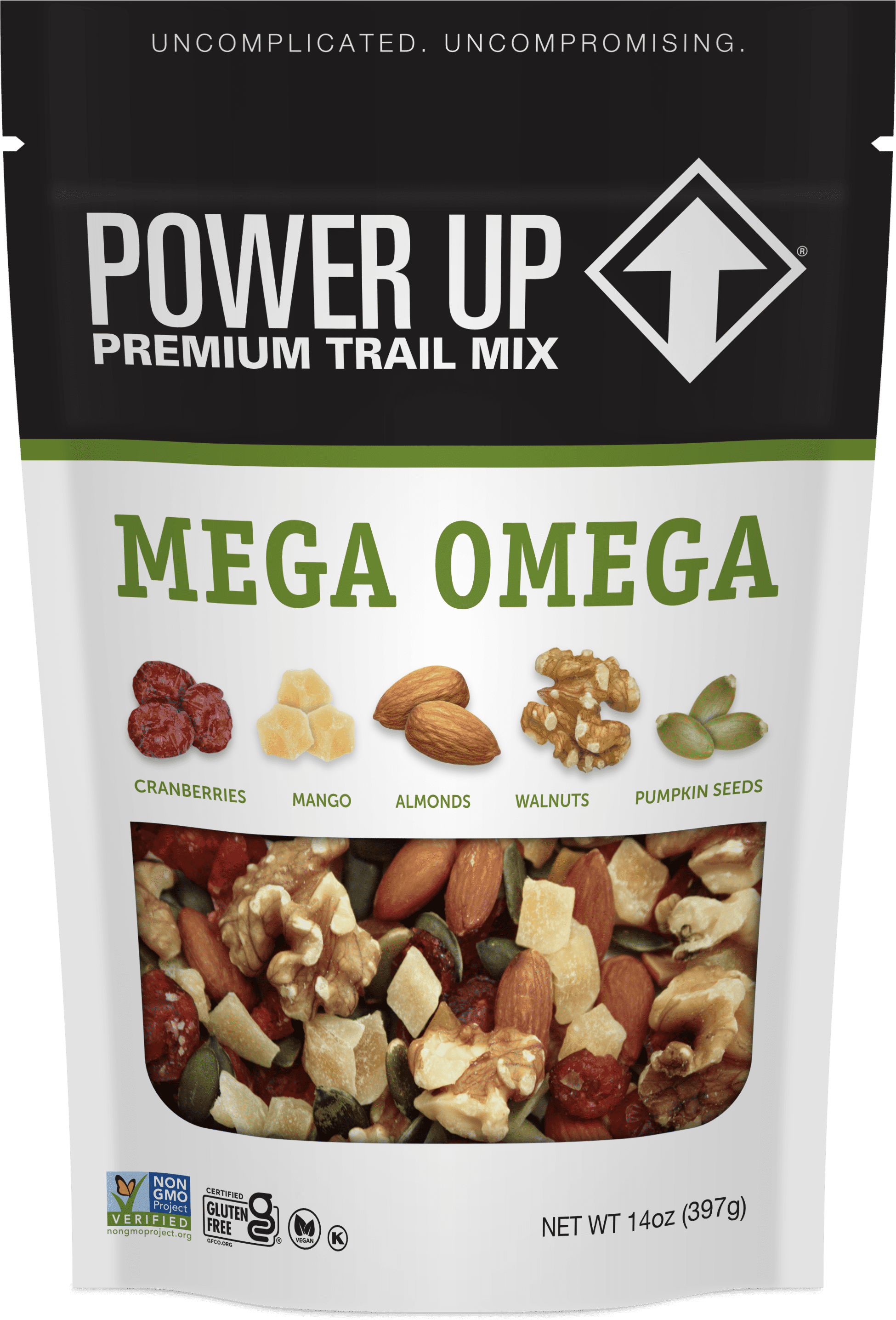 Power Up Mega Omega Trail Mix 14oz, Gluten Free, Vegan, Non-GMO