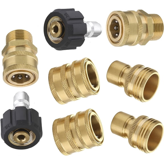 Power Washer Fittings For High Pressure Connections, Easy Use Solid Connection Quick Disconnect Kit, Corrosion Resistant Coupler 3/8-Inch Quick Connect Fittings, Compatible With