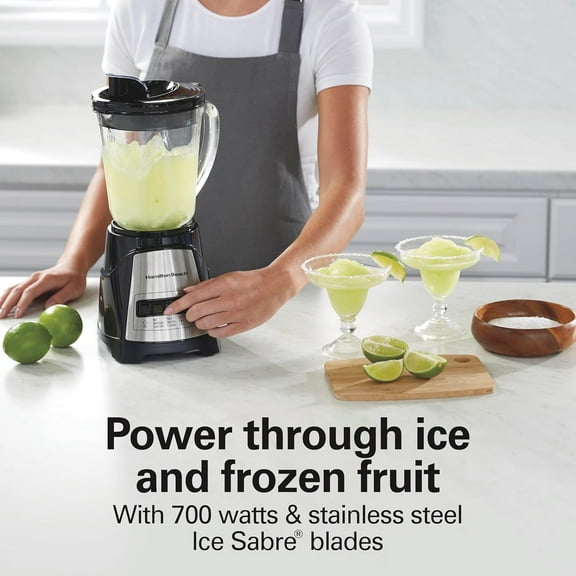 Power Wave Action Blender For Smoothies, 40 Oz Glass Jar, 12 Functions Including Puree, Crush Ice, 700 - Black