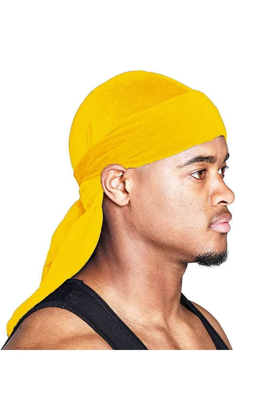 Power Waves Durag, Long Tail Satin Elastic Hat Velvet Hip Hop Durag, Premium Satin Deluxe Durags for Men, Breathable Premium Fabric, One Size Fits All, Durable & Versatile For All Hair Types