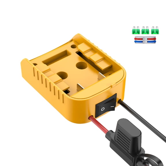 for Power Wheel Adapter Compatible with Dewalt 20V Battery Converter Kit with Switch & Fuse & Wire Terminals & 12 AWG Wire for DIY RC Car Toys Robotics