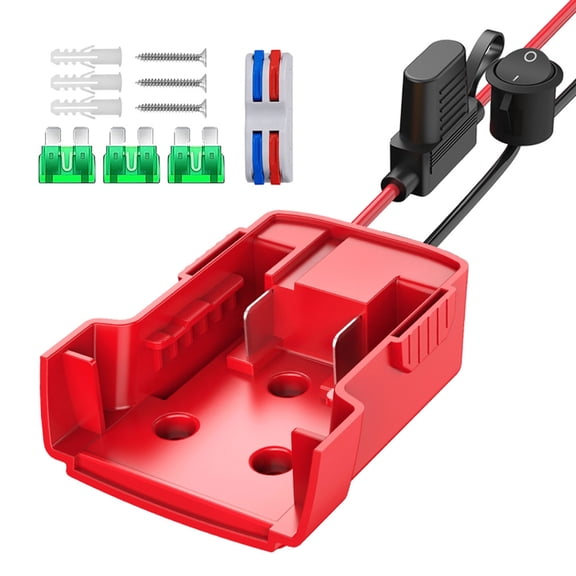 Power Wheel Adapter for 18V Power Wheel Battery Conversion Kit 12AWG Wire Fuses Holder for Remote Toys Robotics