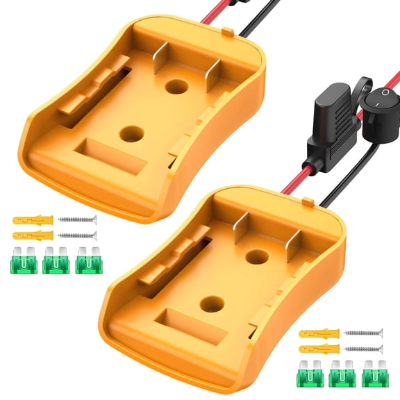 Power Wheels Adapter for DeWalt 18V/20V Battery, Includes 2 Adapters, Fuse Box, Connector, and Switch, Compatible with DeWalt DCB Series, DIY Conversion Kit for Toys, RC Trucks, Robots