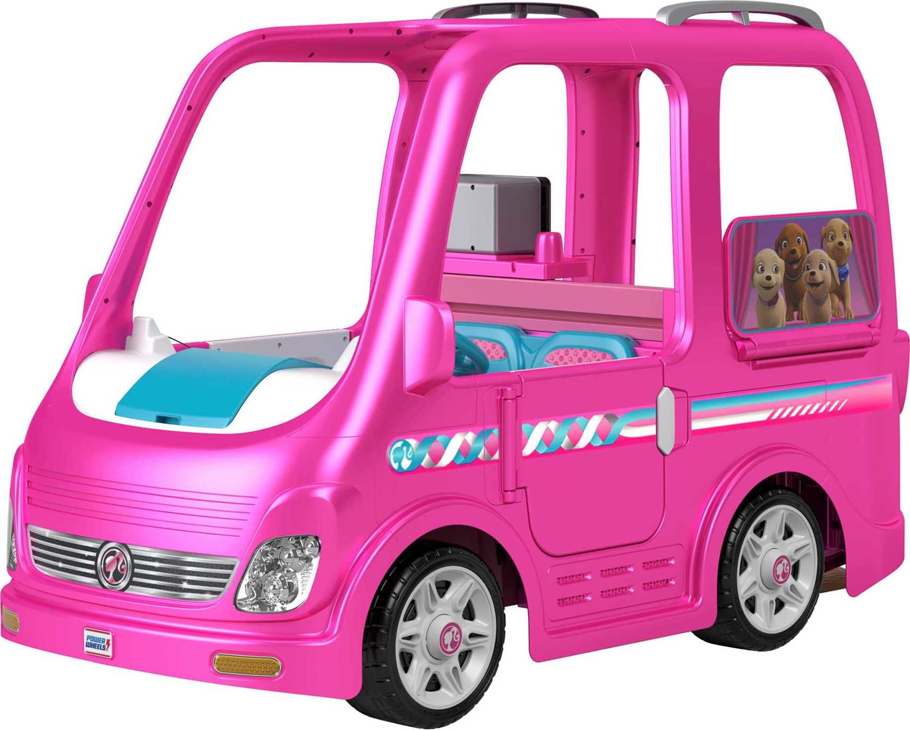 udvande kobling kravle Power Wheels Barbie Dream Camper Battery-Powered Ride-On with Music Sounds  & 14 Accessories, 12V - Walmart.com