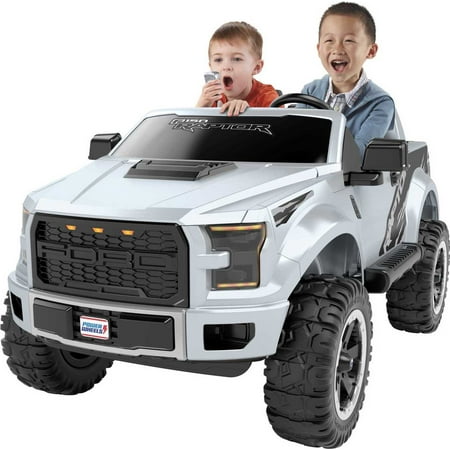 Power Wheels Ford F150 Raptor Battery-Powered Ride-On Vehicle with Music Sounds & Microphone, 12V