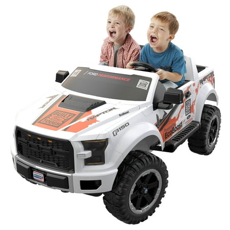 Power Wheels Ford F150 Raptor Ride-On Vehicle, White, 12V