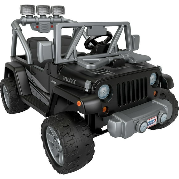Power Wheels Jeep Wrangler Willys Battery-Powered Ride-on, 12 V, Max Speed: 5 mph