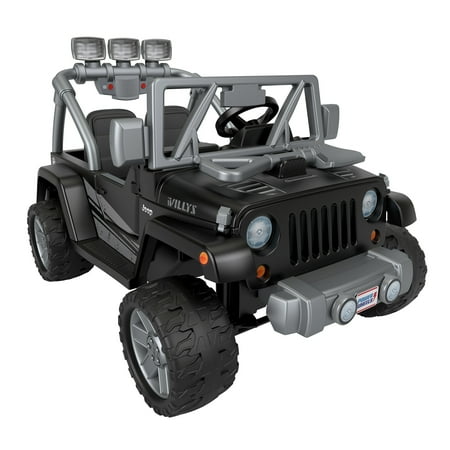 Power Wheels Jeep Wrangler Willys Battery-Powered Ride-on, 12 V, Max Speed: 5 mph