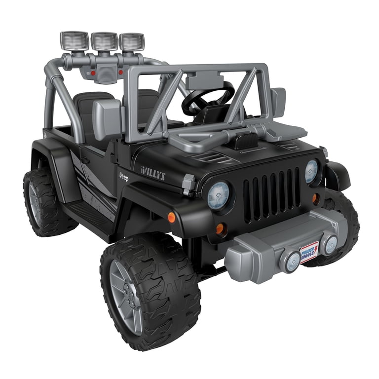 Power Wheels Jeep Wrangler Ride-On, 12V, Max Speed 5 mph, Willys