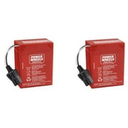 Power Wheels Super 6 Volt Red Battery 00801-0712, 2 Pack