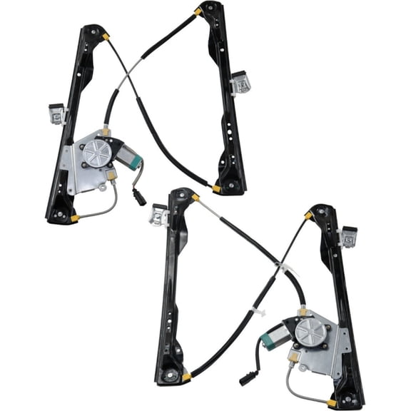 Power Window Regulator Set For Ford 2000-2007 Focus Front with Motor 2Pcs