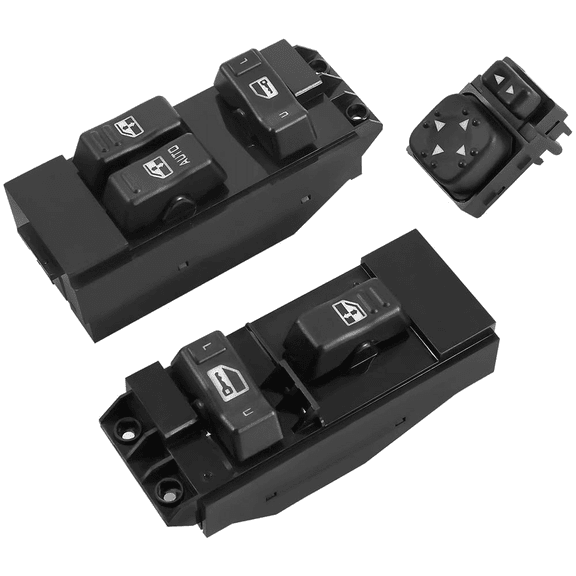 Power Window Switch with Door Lock and Mirror Switch Driver and Passenger Side Compatible with Chevy Silverado 2000-2002 Compatible with GMC Sierra 2000-2002 Replaces 15047637 901124 15045084