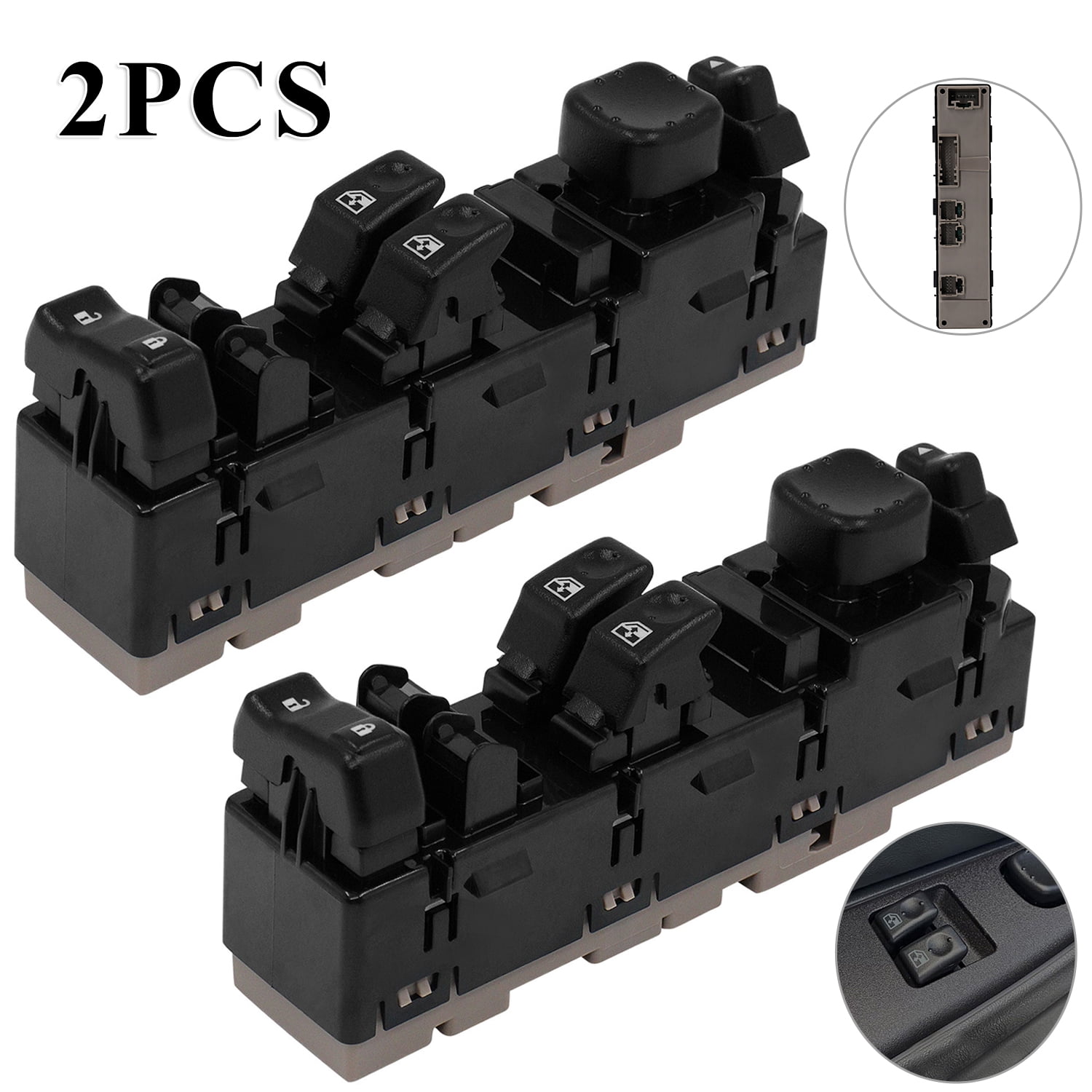 15883318 Driver Left Side Power Window Switch Compatible With 2003-2006 Chevy Silverado, 2003-2006 GMC Yukon, 2003-2007 GMC Sierra 1500, Replaces