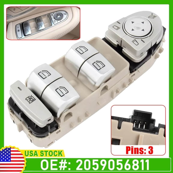 Power Window Switch Master Front Left For 2015-2018 Mercede-Benz C300 GLC300 C43