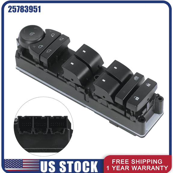Power Window Switch for Cadillac Escalade, Chevy Silverado, GMC Yukon 2007-2014 - Driver Side Master Control 20835555