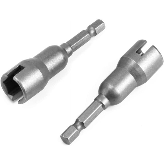 Power Wing Nut Driver, Slot Wing Nuts Drill Bit Socket Wrenches Tools, 1/4" Hex Shank for Panel Nuts, Screws Eye C Hook & Q-Hanger, Steel, 2 Packs