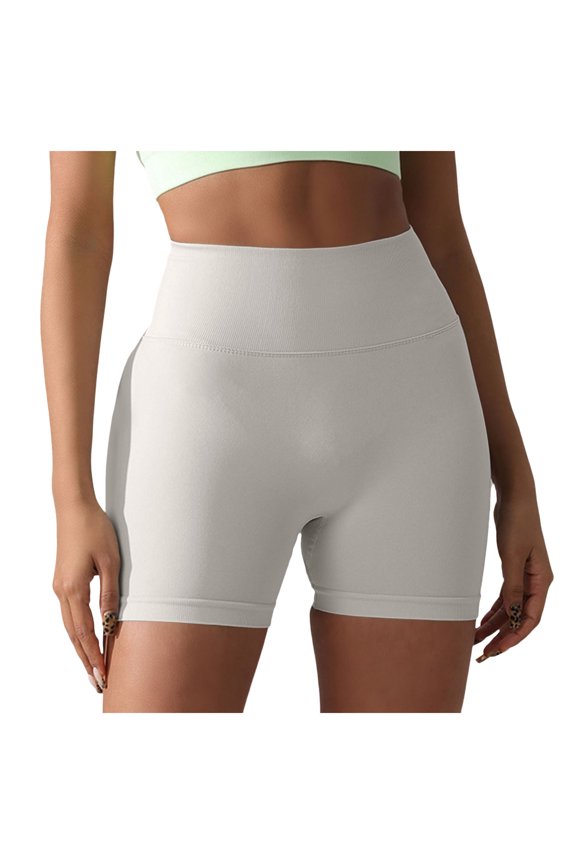 Power Workout Shorts for Women Tummy Control Squat Proof Ribbed Thick Seamless Scrunch Active Short
