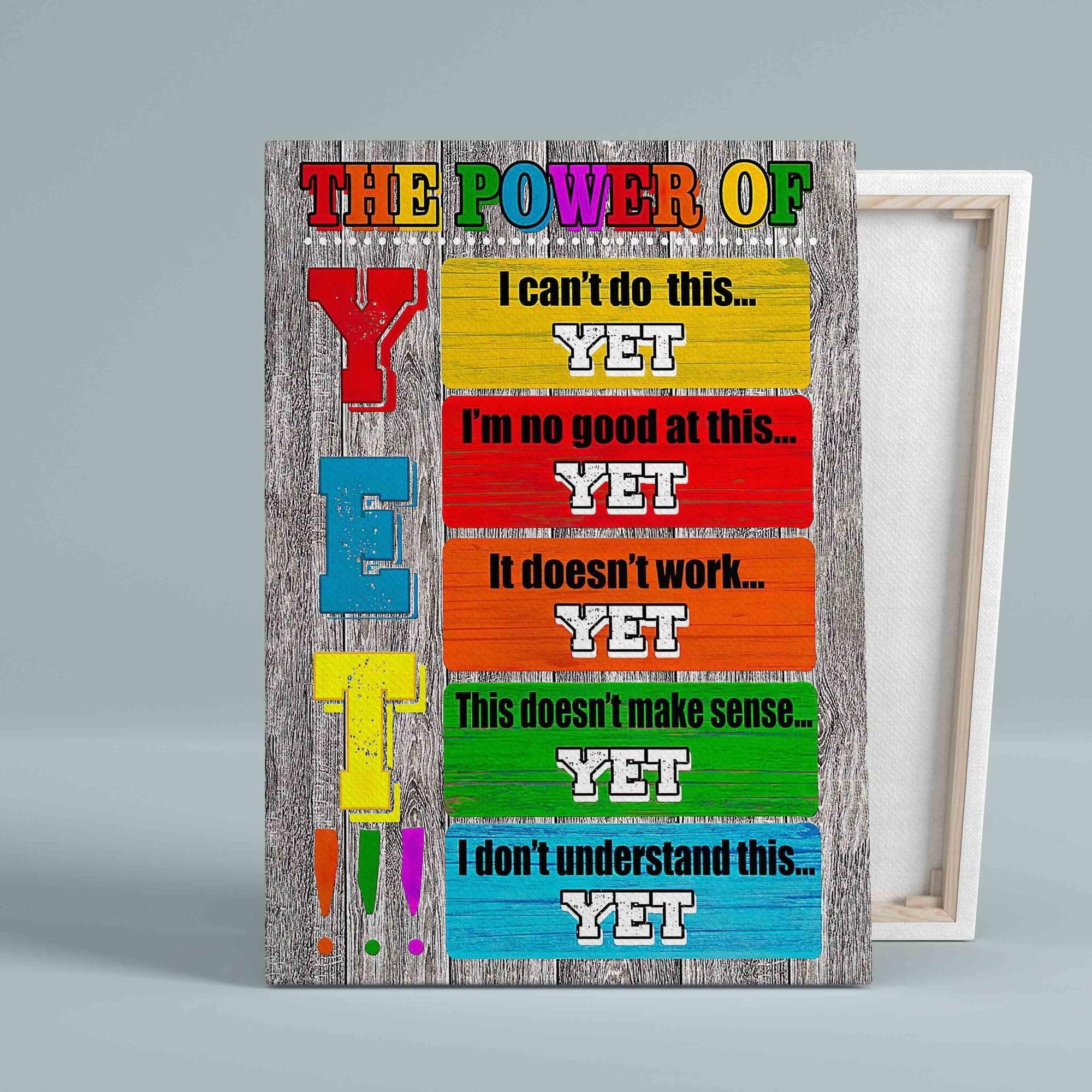 The Power Of Yet Poster/Canvas-Art Picture Home Decor Wall Hangings Prints Wall Art Educational School Supplies Teacher Appreciation Gift Teacher Gifts, Back To School Gifts For Her Him Teachers