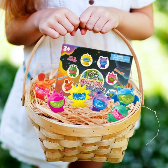 Power Your Fun Glitter Gobblers Squishy 6 Pack, Interchangeable Toys for Kids Ages 3+ & Up