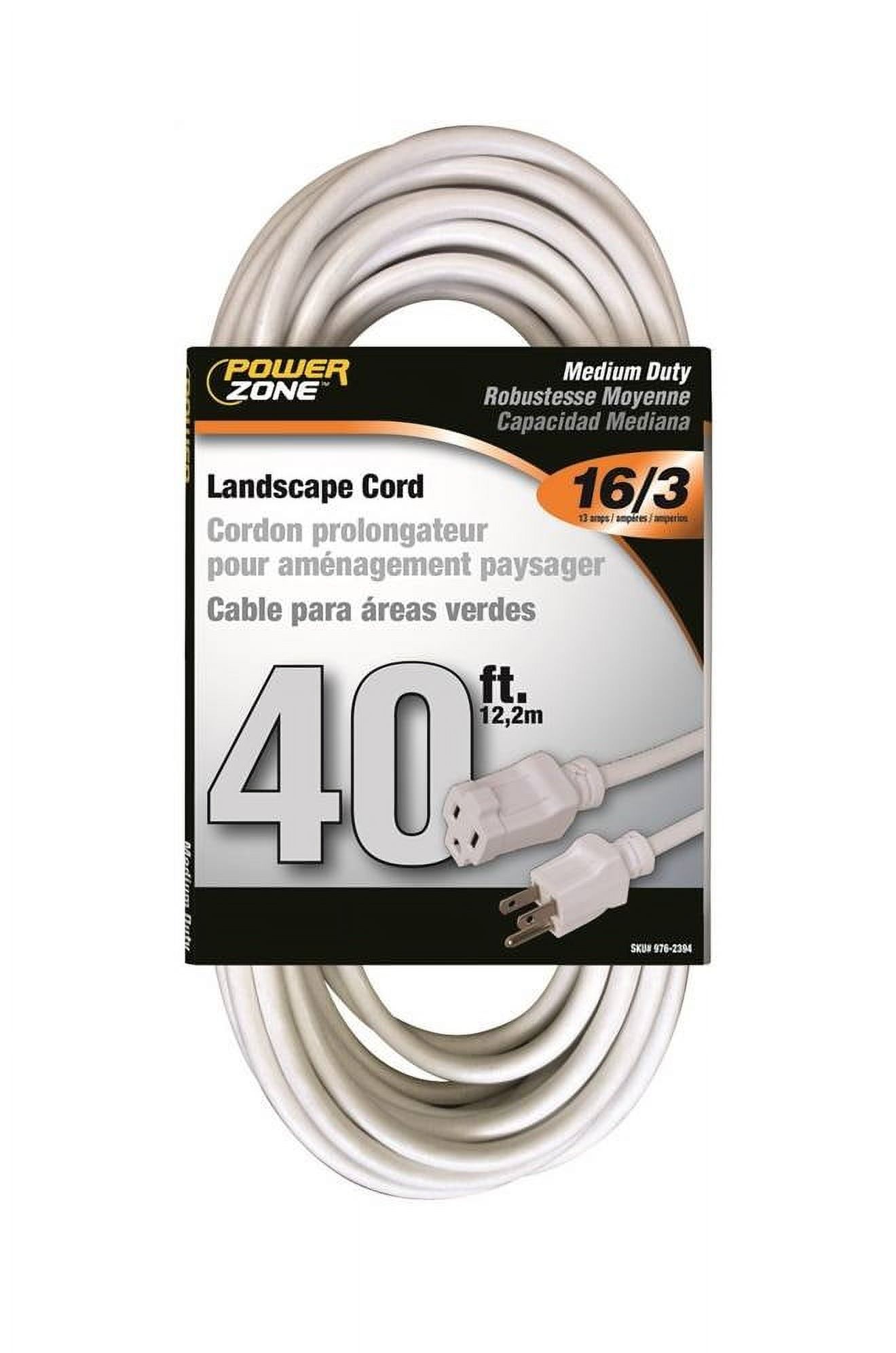 Power Zone Cord Ext Outdoor 16/3X40Ft Wht OR883628 - image 1 of 1