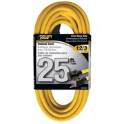 Power Zone OR500825 Extension Cord, 12 AWG, Yellow Jacket, 25 ft L