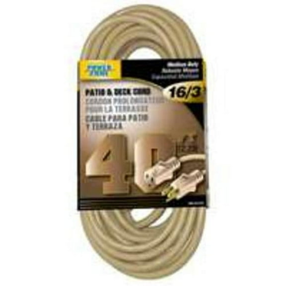 Power Zone OR884628 Extension Cord, Beige Deck, 40'