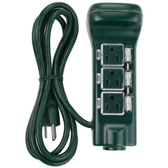 Power Zone ORCDTSTK6 Timer Touch and Ground Stake, 6 Outlet, Green