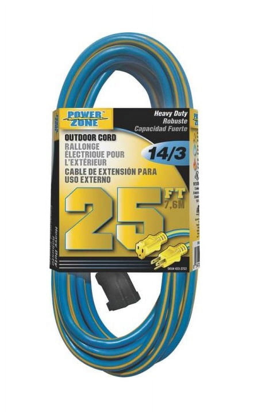 Power Zone ORK506725 Outdoor Extension Cords, Blue/Yellow, 25