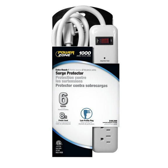 SURGE 6OUTLET 100J W/8FT CORD