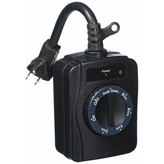 Power Zone TNOCD002 Photocell Outdoor Timer, 2 Outlet