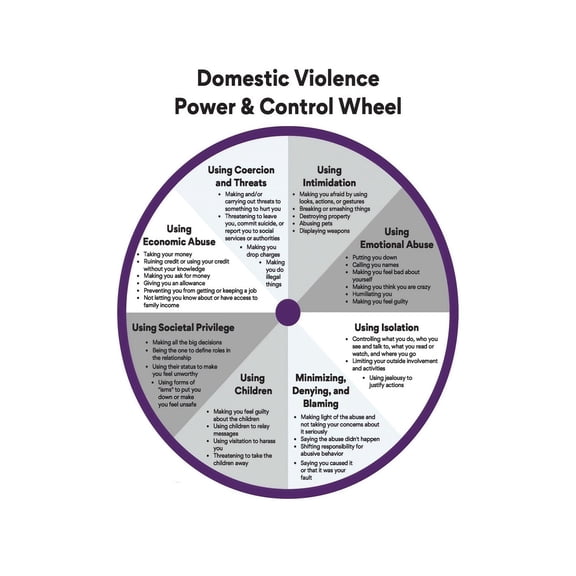 Power and Control Wheel Poster Domestic Abuse Awareness Educational Resource for Classroom Office Counseling and Social Work
