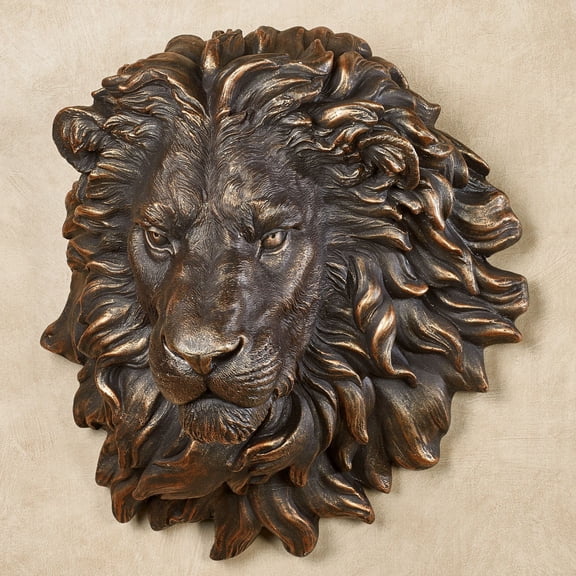 Power and Presence Lion Head Wall Sculpture Bronze 16"W x 10"D x 18"H