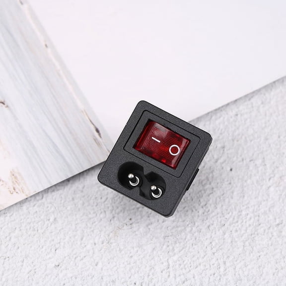 Power cord inlet socket receptacle with ON-OFF red light rocker switch 250V 10A