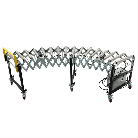 Power-driven Portable Flexible Expandable Conveyor Electric Folding Conveyor Roller Stand Retractable 220V