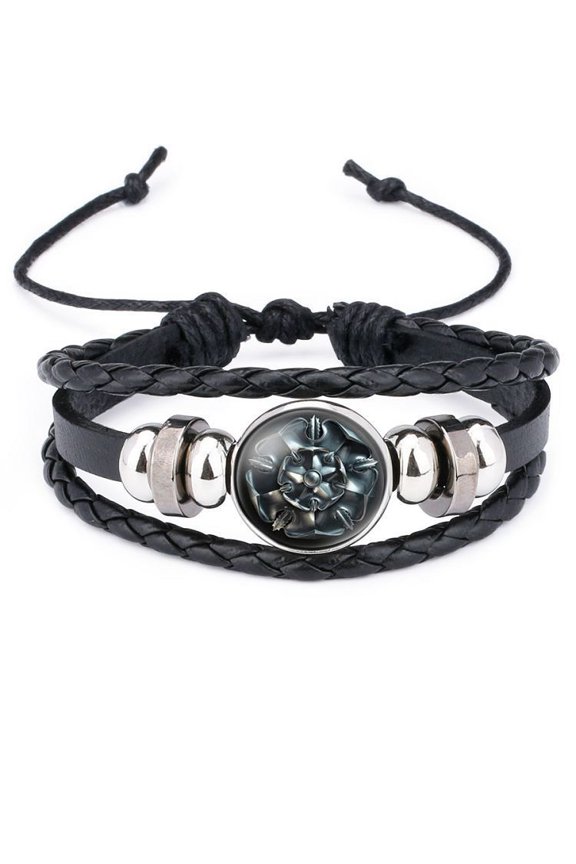Unisex Leather Bracelet Animal Zodiac Design Individually Packed Power Game Wristband Woven Rope Bangle for Men or